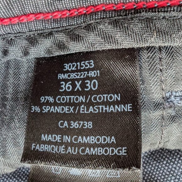 Kenneth Cole Reaction Men’s Pants 36x30 Gray Cotton Stretch Casual Chinos - Picture 4 of 8